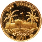 10 Dollars - Elizabeth II, Bahamas, 1971 reverse image