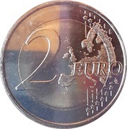 2 Euros - Henri I Birth of Prince Charles - hologram version, Luxembourg, 2020 reverse image