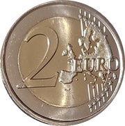 2 Euros - Henri I Marriage of Grand Duke Henri - hologram version, Luxembourg, 2021 reverse image