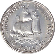 10 Dollars Independence 10 July 1973, Bahamas, 1973 reverse image