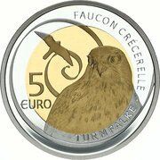 5 Euros - Henri I Tower Falcon, Luxembourg, 2009 reverse image