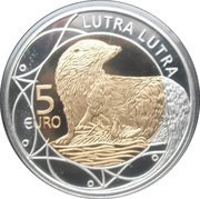 5 Euros - Henri I European Otter, Luxembourg, 2011 reverse image