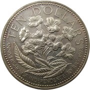 10 Dollars - Elizabeth II Independence, Bahamas, 1975-1977 reverse image