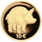 10 Euros Boar from Titelberg, Luxembourg, 2006 reverse image