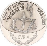 25 Euros - Henri I European Court System, Luxembourg, 2002 reverse image