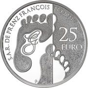 25 Euros Prince François, Luxembourg, 2023 reverse image
