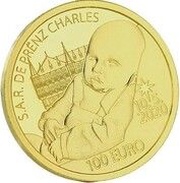 100 Euros Prince Charles of Luxembourg, Luxembourg, 2020 reverse image