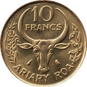 10 Francs / 2 Ariary FAO reverse image