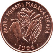10 Francs / 2 Ariary obverse image