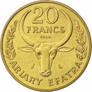 20 Francs Essai, Madagascar, 1970 reverse image