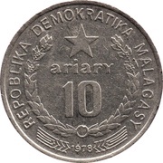 10 Ariary FAO; motto A obverse image