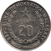 20 Ariary motto A obverse image