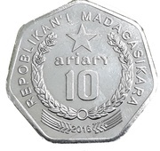 10 Ariary motto D obverse image