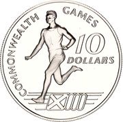 10 Dollars Commonwealth Games, Bahamas, 1986 reverse image