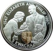 5 Kwacha Golden Wedding reverse image