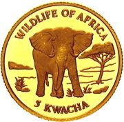 5 Kwacha Wildlife of Africa reverse image