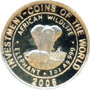 5 Kwacha African Wildlife Elephant coin, Malawi, 2006 reverse image