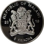 5 Kwacha Papal Visits - India and Georgia obverse image