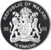 10 Kwacha Lemur hanging from branch obverse image