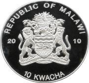 10 Kwacha Tree Frog obverse image
