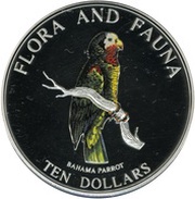 10 Dollars Bahama Parrot, Bahamas, 1995 reverse image