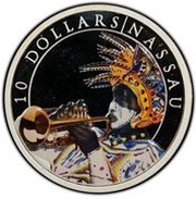 10 Dollars - Elizabeth II Junkanoo Parade, Bahamas, 2016 reverse image