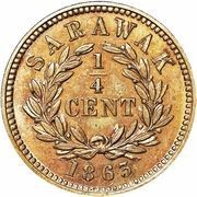 ¼ Cent - James Brooke Rajah, Malaysia, 1863 reverse image