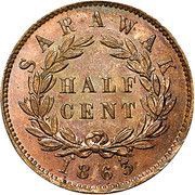 ½ Cent - James Brooke Rajah, Malaysia, 1863 reverse image