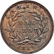 1 Cent - Charles C. Brooke Rajah reverse image