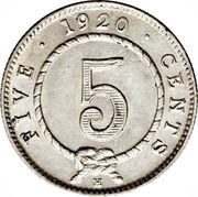 5 Cents - Charles V. Brooke Rajah reverse image