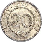20 Cents - Charles V. Brooke Rajah reverse image