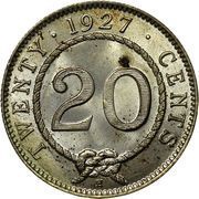 20 Cents - Charles V. Brooke Rajah reverse image