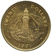 20 Dollars - Elizabeth II, Bahamas, 1971 reverse image