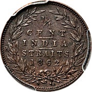¼ Cent - Victoria, Malaysia, 1862 reverse image