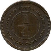 ¼ Cent - Victoria reverse image