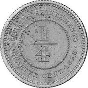 ¼ Cent - Victoria Trial Strike, Malaysia, 1891-1898 reverse image