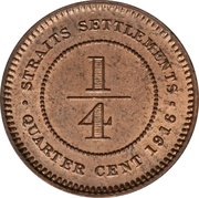 ¼ Cent - George V reverse image