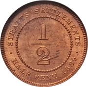 ½ Cent - Victoria reverse image