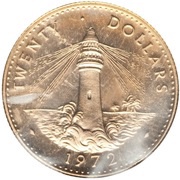 20 Dollars - Elizabeth II, Bahamas, 1972 reverse image