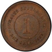1 Cent - Victoria, Malaysia, 1872-1883 reverse image