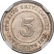 5 Cents - Victoria, Malaysia, 1871-1901 reverse image