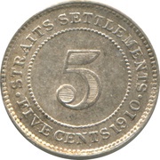 5 Cents - Edward VII, Malaysia, 1910 reverse image
