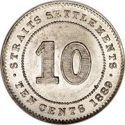 10 Cents - Victoria, Malaysia, 1871-1901 reverse image