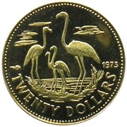 20 Dollars Independence, Bahamas, 1973 reverse image