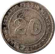 20 Cents - George V, Malaysia, 1916-1917 reverse image
