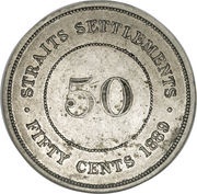 50 Cents - Victoria, Malaysia, 1886-1901 reverse image
