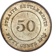 50 Cents - Edward VII, Malaysia, 1902-1905 reverse image