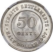 50 Cents - Edward VII, Malaysia, 1907-1908 reverse image