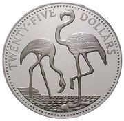 25 Dollars Bird Conservation, Bahamas, 1985 reverse image