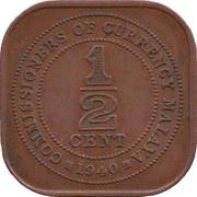 ½ Cent - George VI reverse image